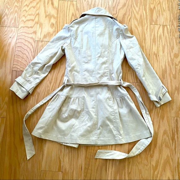 M2M Beige Tan Women’s Small Double Breasted Collared Trench Coat Korean Size 55 - Picture 8 of 12